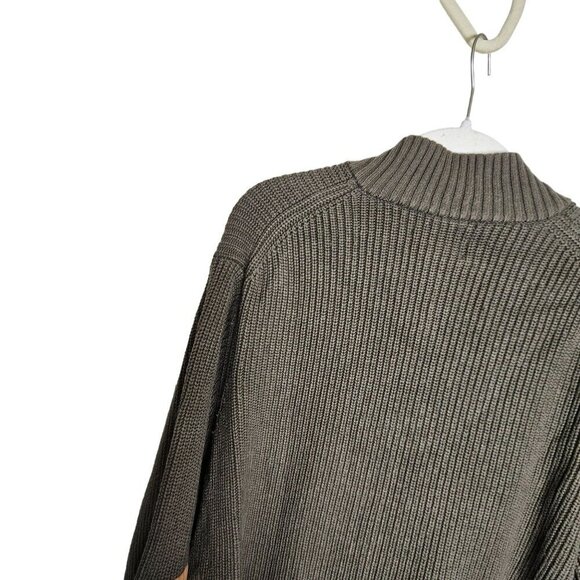 Duluth Trading Co. Mens Ribbed Zip-Up Cardigan Sweater W/ Elbow Patches XL Brown - Picture 9 of 12